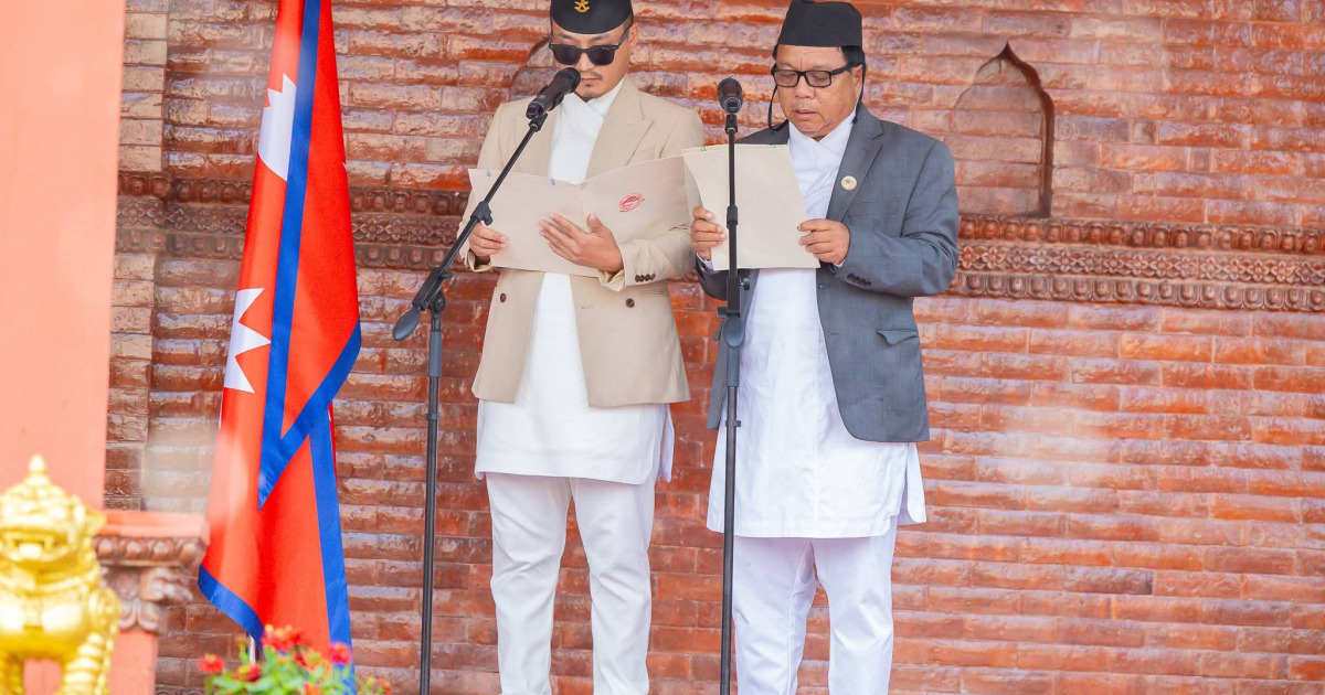गृहमन्त्री सुदन गुरुङ र विज्ञान प्रविधि तथा नवप्रवर्तनमन्त्री महावीर पुनले शपथ लिए